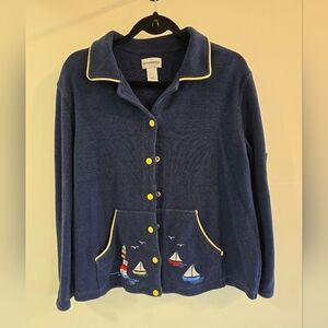 Breckenridge Navy‎ Nautical Button Cardigan Size Large